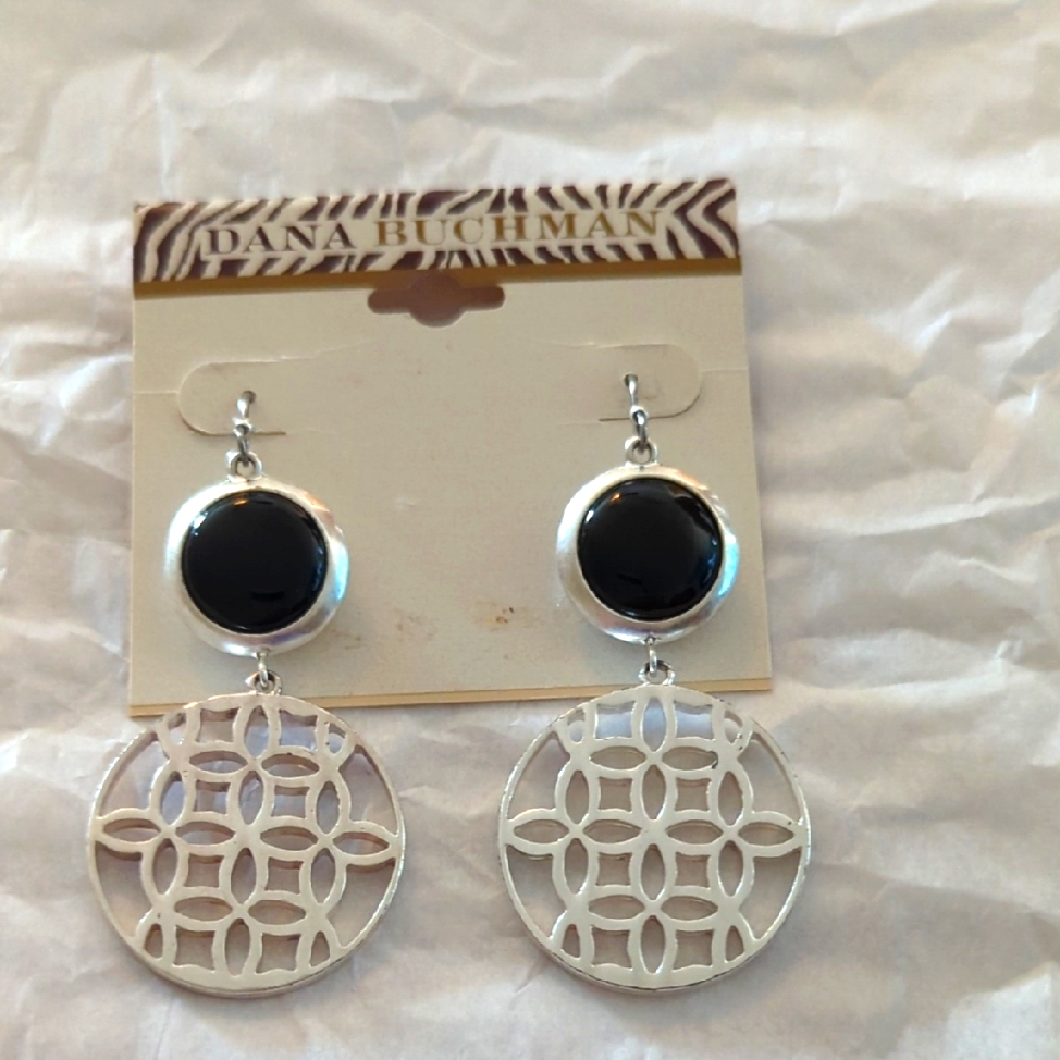 Dana Buchman Silver Black Earrings New Sale 18$